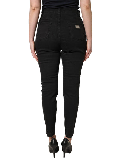 Dolce & Gabbana Black Skinny Cotton High Waist Denim Jeans