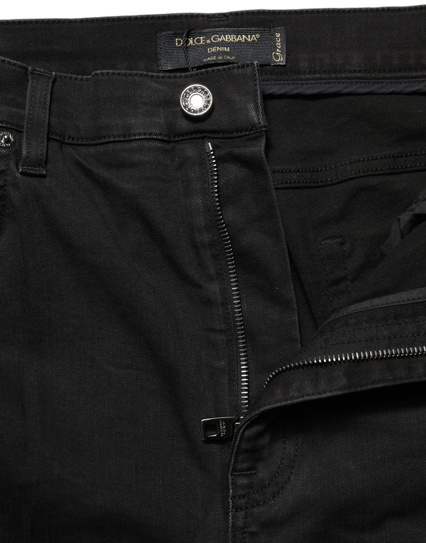 Dolce & Gabbana Black Skinny Cotton High Waist Denim Jeans