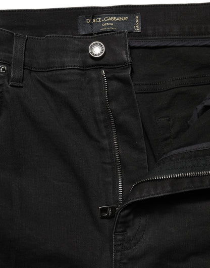 Dolce & Gabbana Black Skinny Cotton High Waist Denim Jeans