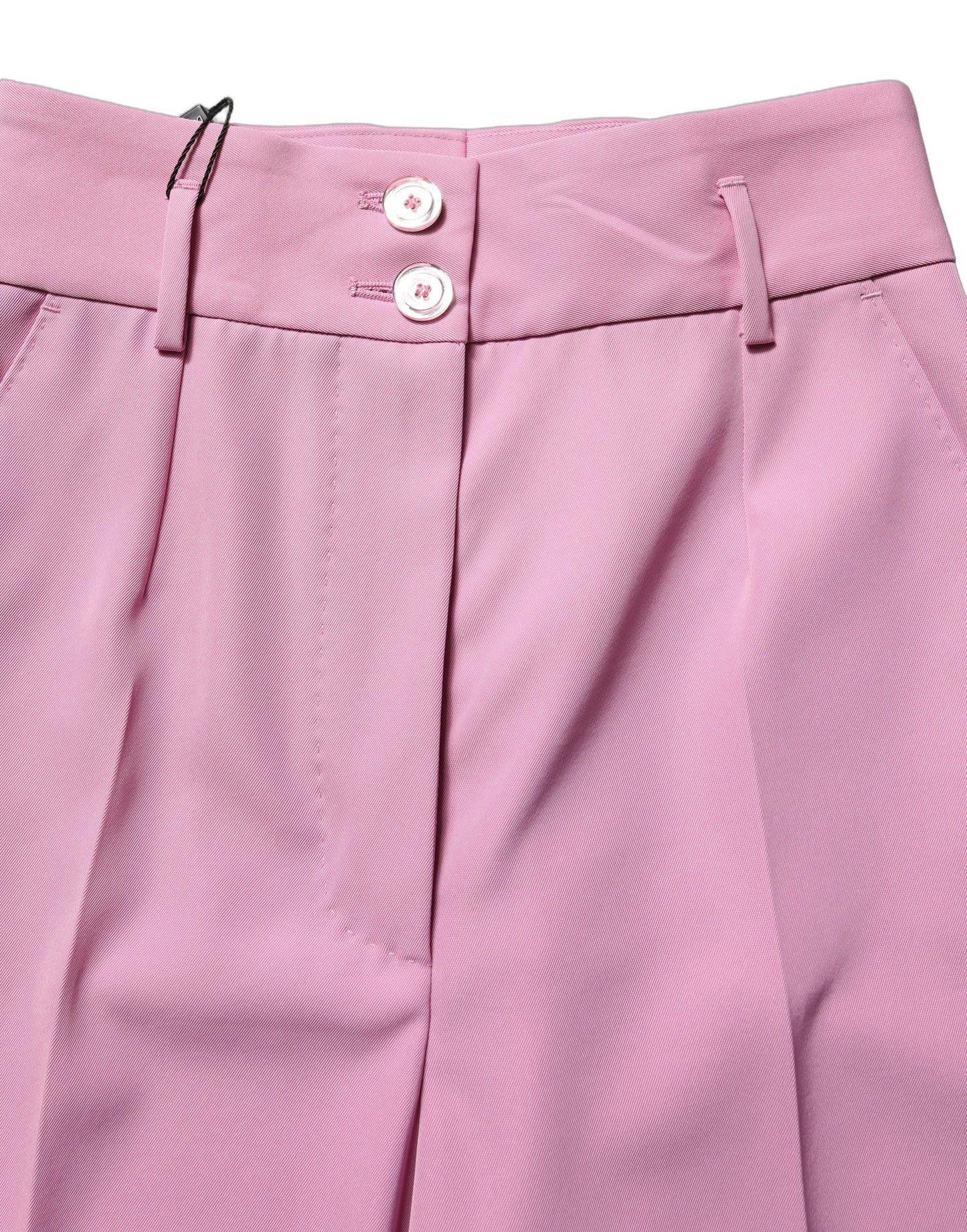 Dolce & Gabbana Pink High Waisted Polyester Trouser Pants
