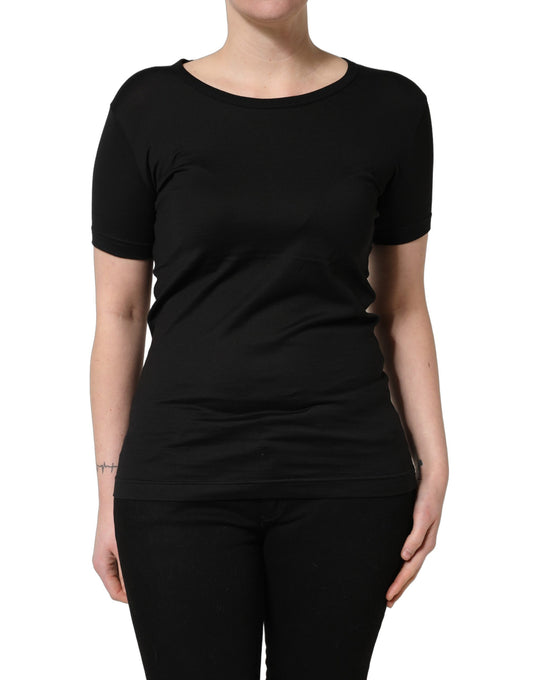 Dolce & Gabbana Women's Short-Sleeve Round Neck Cotton T-Shirt - Black