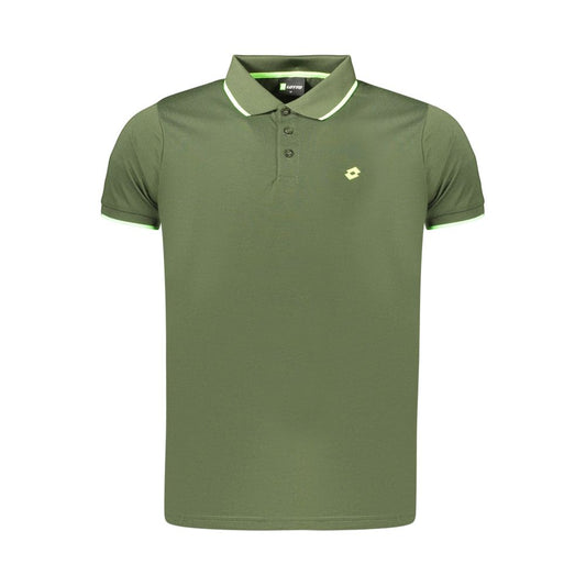 Polo Shirt by Lotto for men in polyester green, signature & print showcases a enviable silhouette, featuring a refined and for a enviable finish.
