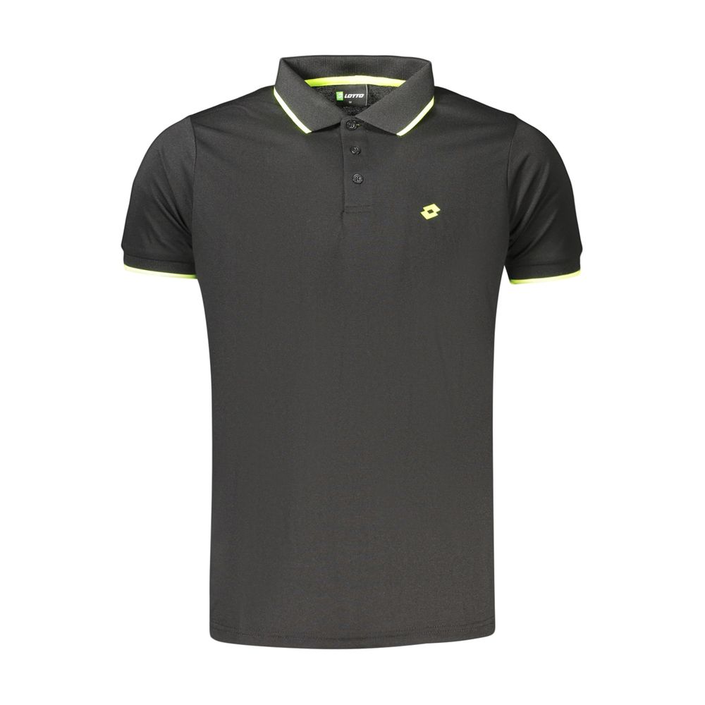 Polo Shirt by Lotto for men in polyester black & print features a eye catching silhouette, showcasing a refined and for a eye catching finish.
