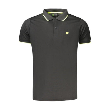 Polo Shirt by Lotto for men in polyester black & print features a eye catching silhouette, showcasing a refined and for a eye catching finish.