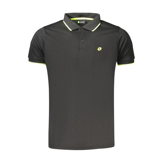Polo Shirt by Lotto for men in polyester black & print features a eye catching silhouette, showcasing a refined and for a eye catching finish.