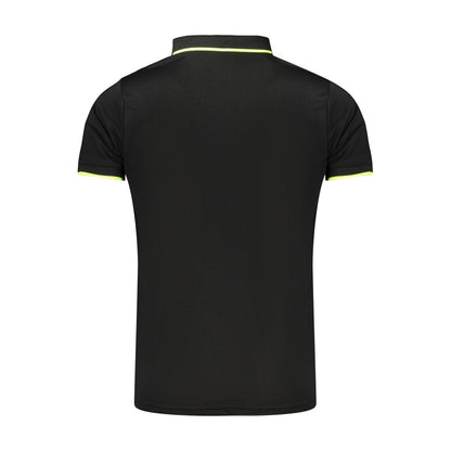Polo Shirt by Lotto for men in polyester black & print presents a sleek silhouette, featuring a refined and for a sleek finish.