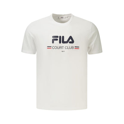 Activewear T-Shirt by Fila for men in organic cotton white & print features an ergonomic design with , highlighting a ergonomic length and ergonomic crew neckline for a high-performance look.
