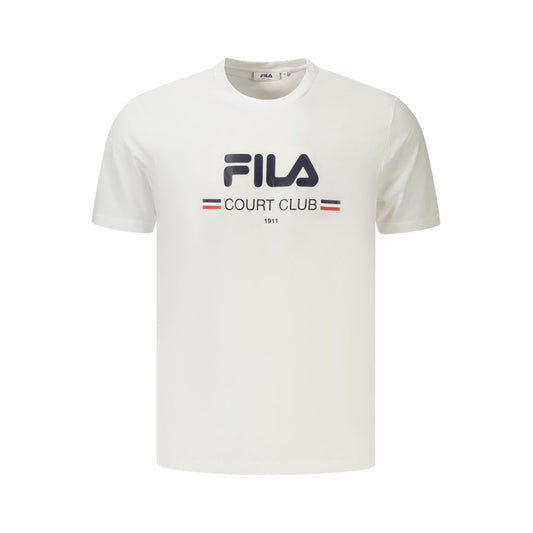 Activewear T-Shirt by Fila for men in organic cotton white & print features an ergonomic design with , highlighting a ergonomic length and ergonomic crew neckline for a high-performance look.