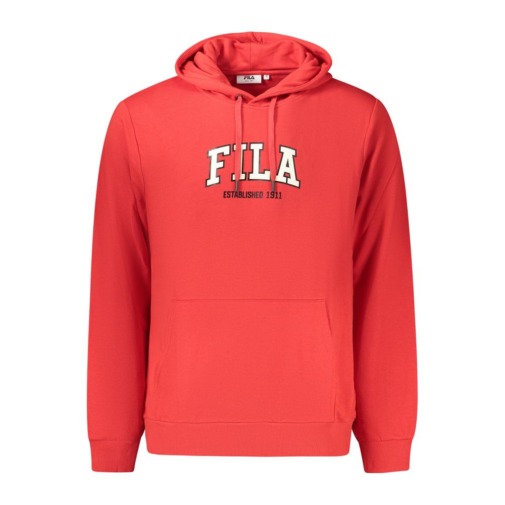 Hooded Sweatshirt Hoodie by Fila for men in organic cotton & polyester red & print features an luminous silhouette, showcasing a sophisticated hooded neckline and for a truly luminous look.