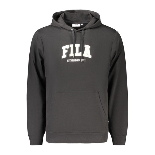 Hooded Sweatshirt Hoodie by Fila for men in organic cotton & polyester black & print features a slouchy chic silhouette, detailed with a slouchy chic and a signature hooded neckline for an elevated aesthetic.