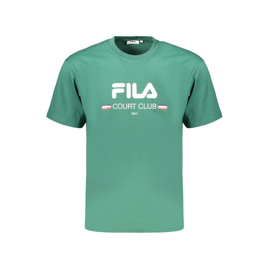 Activewear T-Shirt by Fila for men in organic cotton green & print features an ergonomic design with , highlighting a ergonomic length and ergonomic crew neckline for a high-performance look.