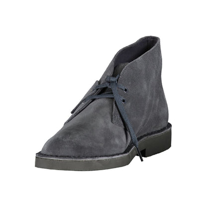 Lace-Up Ankle Boots by Clarks for men in polyurethane suede leather blue & print features an high-performance silhouette, showcasing the sophisticated design of the Men's Polyurethane Suede Leather Lace-Up Ankle Boots with a and a refined .