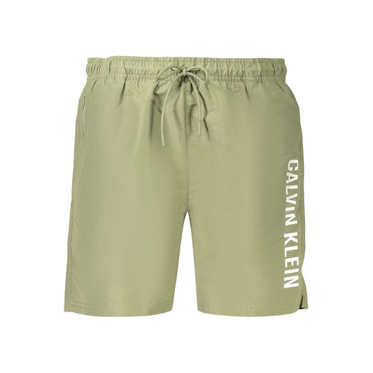 Swim Shorts by Calvin Klein for men in polyester green & print features a resort ready silhouette, perfectly capturing the resort ready aesthetic of Men's Polyester Swim Shorts with a resort ready finish.