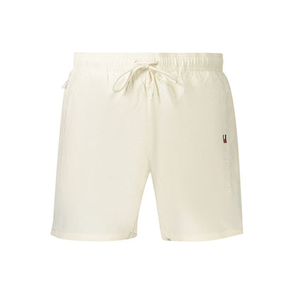 Swim Shorts by Tommy Hilfiger for men in polyester beige features a resort ready silhouette, perfectly capturing the resort ready aesthetic of Men's Polyester Swim Shorts with a resort ready finish.