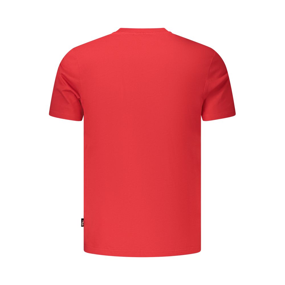 Activewear T-Shirt by Fila for men in organic cotton red & print features an ergonomic design with , highlighting a ergonomic length and ergonomic for a high-performance look.