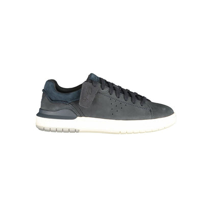Athletic Sneakers by Clarks for men in polyester polyurethane leather blue showcases an impeccable silhouette, defined by an impeccable athletic style design that perfectly captures the essence of the Men's Athletic Polyester Polyurethane Leather Sneakers.