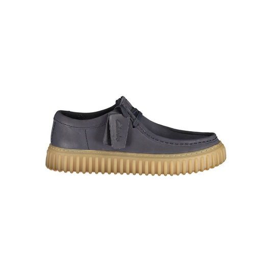 Loafer Loafers Slip-On Lace-Up Shoes by Clarks for men in polyester polyurethane leather blue, signature & print showcases a timeless Men's Polyester Polyurethane Leather Loafer Loafers Slip-On Lace-Up Shoes aesthetic, defined by its timeless and elegant .