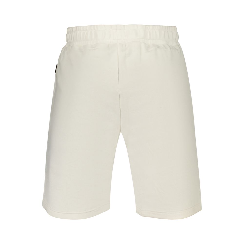 Activewear Shorts by Fila for men in organic cotton & polyester white features a dynamic silhouette with a regular-fit , showcasing adjustable-waistband in a premium short cut for high-performance style.