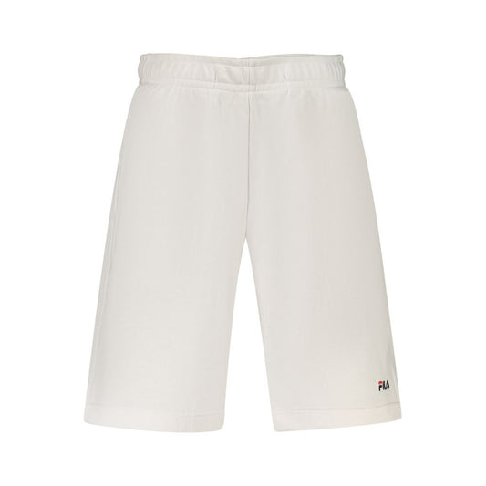 Activewear Shorts by Fila for men in organic cotton & polyester white features a kinetic silhouette, showcasing adjustable-waistband with a kinetic , short, and for a premium athletic look.