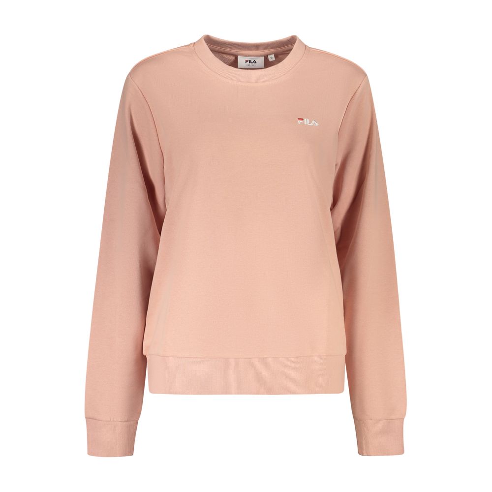 Sweatshirt by Fila for women in organic cotton & polyester pink showcases a slouchy chic silhouette, artfully detailed with a slouchy chic crew neckline and for a slouchy chic finish.