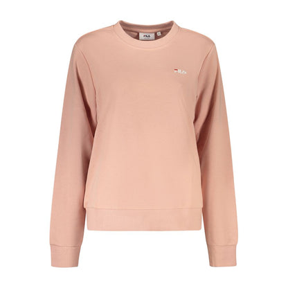 Sweatshirt by Fila for women in organic cotton & polyester pink showcases a slouchy chic silhouette, artfully detailed with a slouchy chic crew neckline and for a slouchy chic finish.