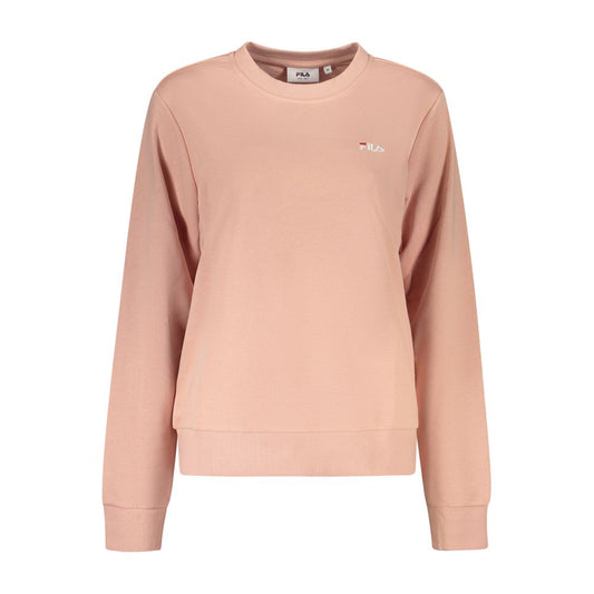 Sweatshirt by Fila for women in organic cotton & polyester pink showcases a slouchy chic silhouette, artfully detailed with a slouchy chic crew neckline and for a slouchy chic finish.