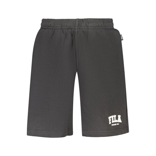 Activewear Shorts by Fila for men in organic cotton & polyester black, signature & print features a kinetic silhouette, showcasing adjustable-waistband with a kinetic , short, and for a premium athletic look.