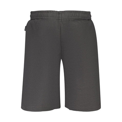 Activewear Shorts by Fila for men in organic cotton & polyester black, signature & print features an athletic and short with a and high-performance adjustable-waistband.