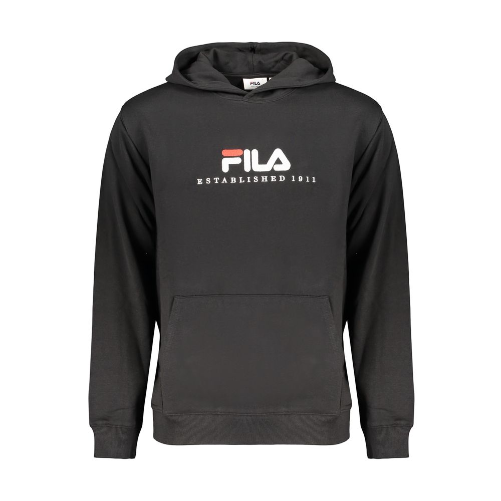 Hooded Sweatshirt Hoodie by Fila for men in organic cotton & polyester black showcases a city-ready silhouette, artfully detailed with a signature hooded neckline and for a city-ready finish.