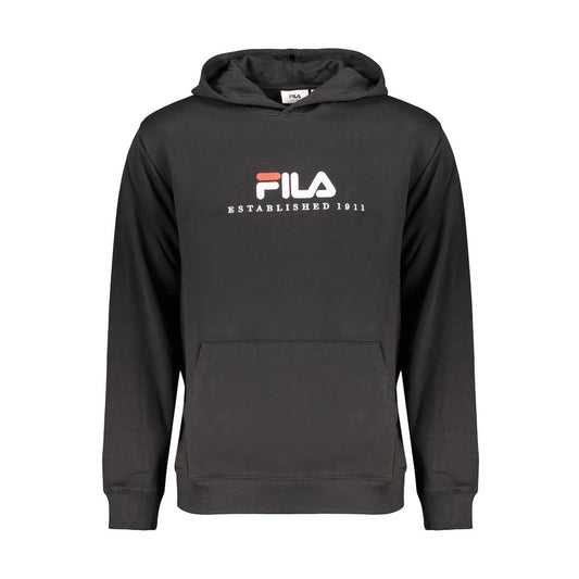 Hooded Sweatshirt Hoodie by Fila for men in organic cotton & polyester black showcases a city-ready silhouette, artfully detailed with a signature hooded neckline and for a city-ready finish.