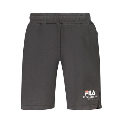 Activewear Shorts by Fila for men in organic cotton & polyester black features a dynamic silhouette with a regular-fit , showcasing adjustable-waistband in a premium short cut for high-performance style.