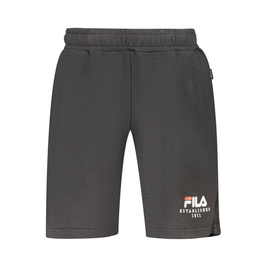 Activewear Shorts by Fila for men in organic cotton & polyester black features a dynamic silhouette with a regular-fit , showcasing adjustable-waistband in a premium short cut for high-performance style.