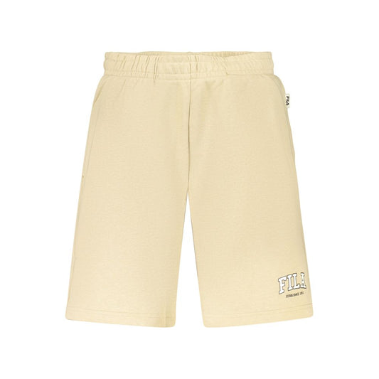 Activewear Shorts by Fila for men in organic cotton & polyester beige & print features an athletic athletic and short with a and high-performance adjustable-waistband.