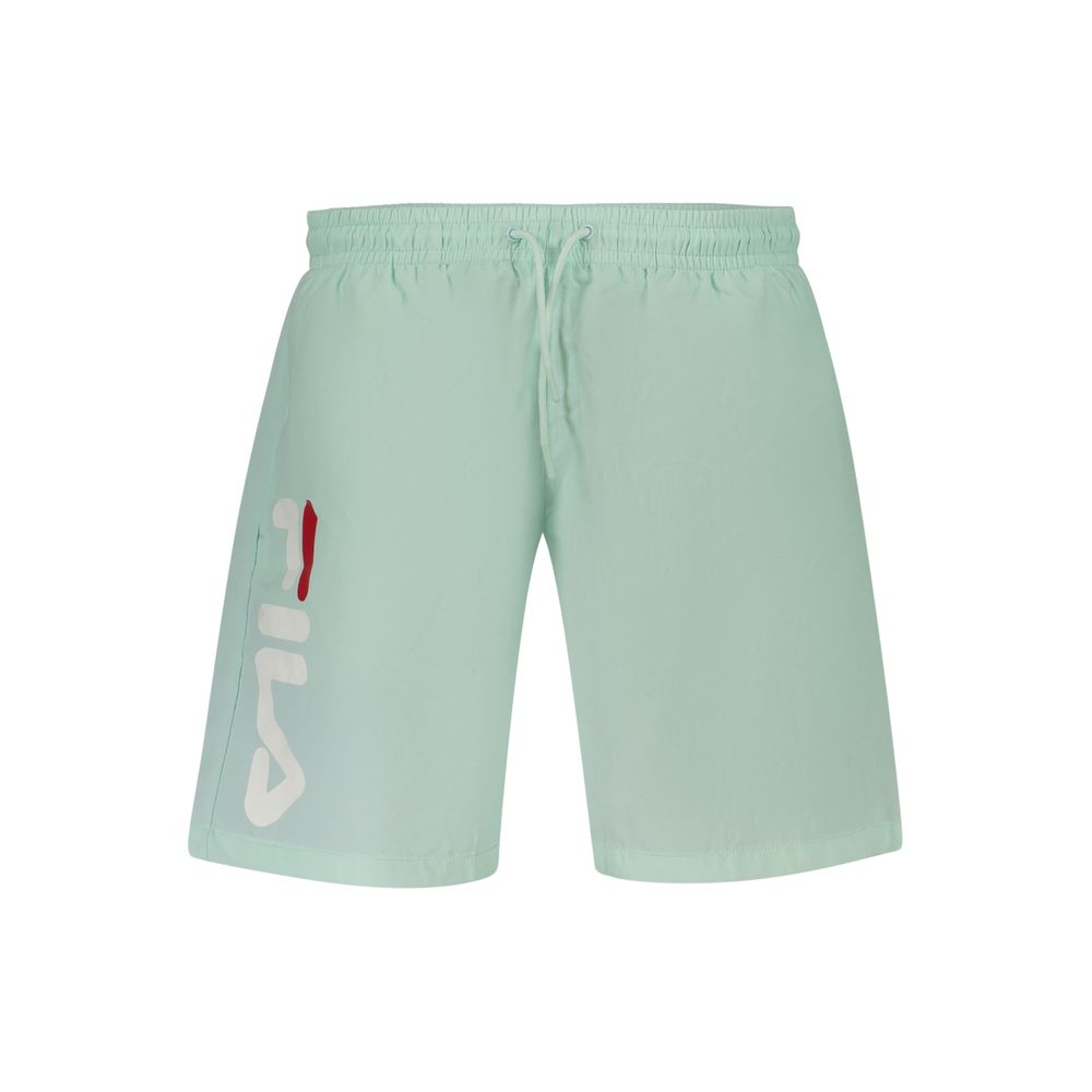 Swim Shorts by Fila for men in polyester green & print showcases a sculptural silhouette, expertly capturing the sophisticated essence of the sculptural Waves Men's Polyester Swim Shorts design for a premium poolside look.