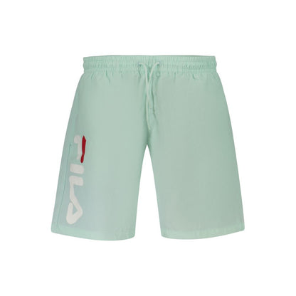 Swim Shorts by Fila for men in polyester green & print showcases a sculptural silhouette, expertly capturing the sophisticated essence of the sculptural Waves Men's Polyester Swim Shorts design for a premium poolside look.