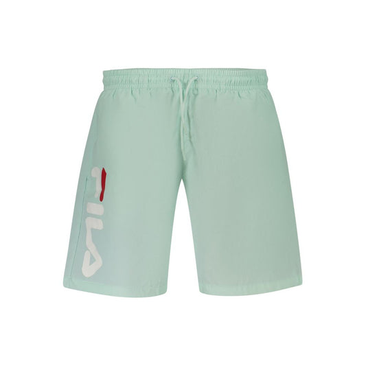 Swim Shorts by Fila for men in polyester green & print showcases a sculptural silhouette, expertly capturing the sophisticated essence of the sculptural Waves Men's Polyester Swim Shorts design for a premium poolside look.