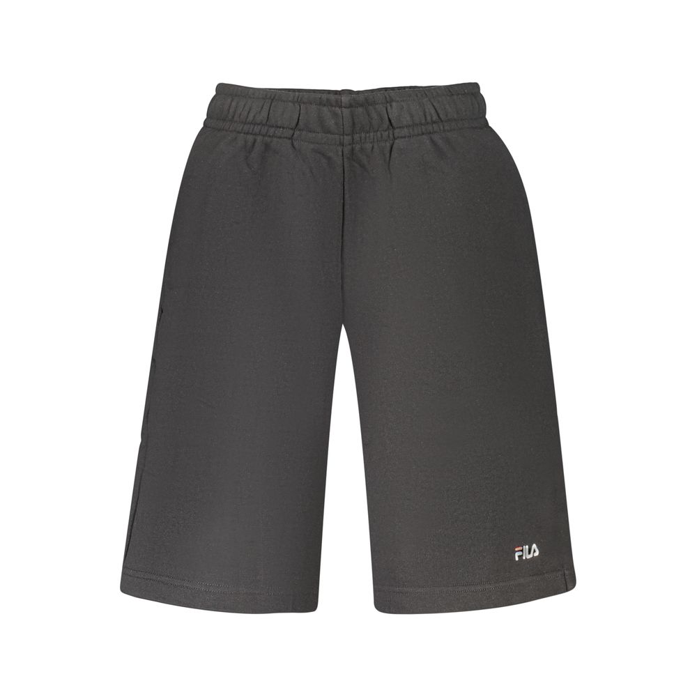 Activewear Shorts by Fila for men in organic cotton & polyester black features an versatile athletic with adjustable-waistband, presenting a versatile short and designed for a versatile look.