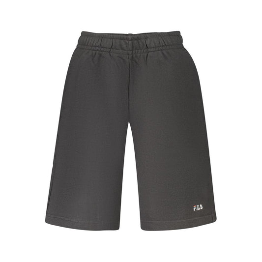 Activewear Shorts by Fila for men in organic cotton & polyester black features an versatile athletic with adjustable-waistband, presenting a versatile short and designed for a versatile look.