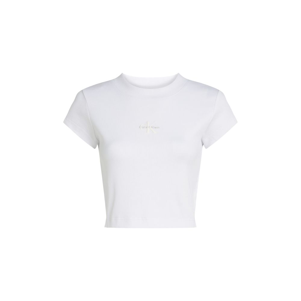 Calvin Klein Jeans Women's Short-Sleeve Stretch Cotton T-Shirt - White