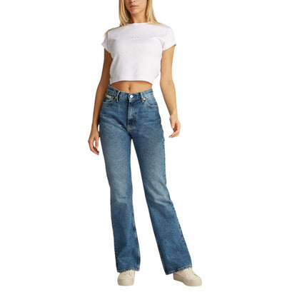 Calvin Klein Jeans Women's Short-Sleeve Stretch Cotton T-Shirt - White