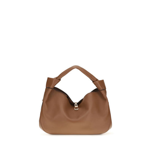 Mini Shoulder Bag by Gabriela Hearst for women in lamb leather brown & silver features a effortless sophistication silhouette, secured by a buckle with ample external-pockets and versatile shoulder-strap for a effortless sophistication finish.
