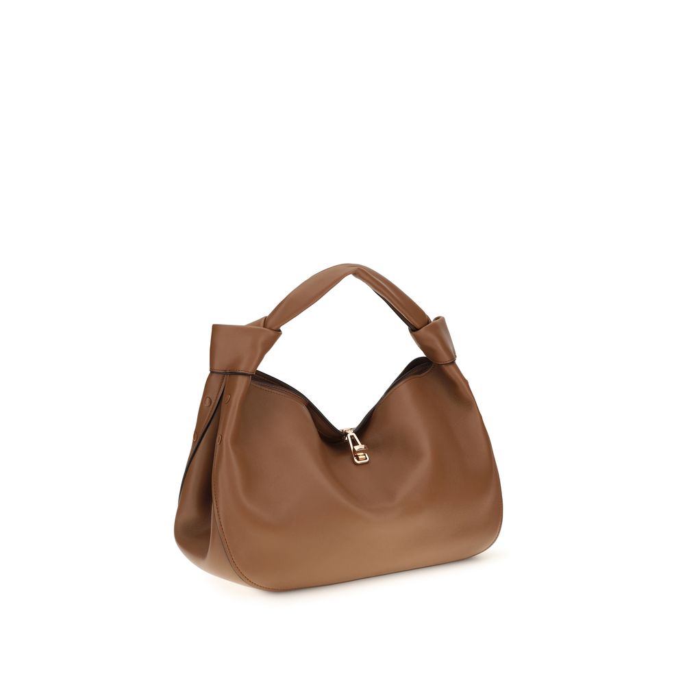 Mini Shoulder Bag by Gabriela Hearst for women in lamb leather brown & silver features a distinguished silhouette, showcasing a secure buckle and distinguished external-pockets with versatile shoulder-strap for a distinguished finish.