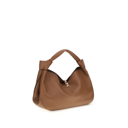 Mini Shoulder Bag by Gabriela Hearst for women in lamb leather brown & silver features a distinguished silhouette, showcasing a secure buckle and distinguished external-pockets with versatile shoulder-strap for a distinguished finish.