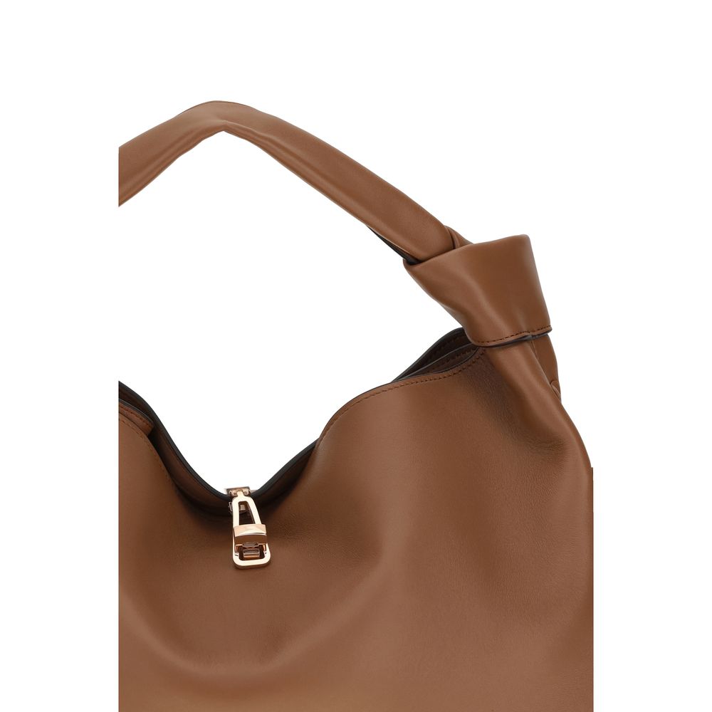 Mini Shoulder Bag by Gabriela Hearst for women in lamb leather brown & silver features a effortless chic silhouette with a secure buckle, ample external-pockets, and versatile shoulder-strap for a effortless chic finish.