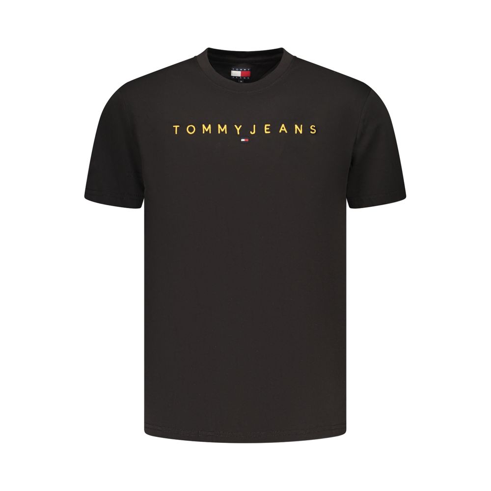 Activewear T-Shirt by Tommy Hilfiger for men in cotton black & orange features an ergonomic design with , highlighting a ergonomic length and ergonomic crew neckline for a high-performance look.