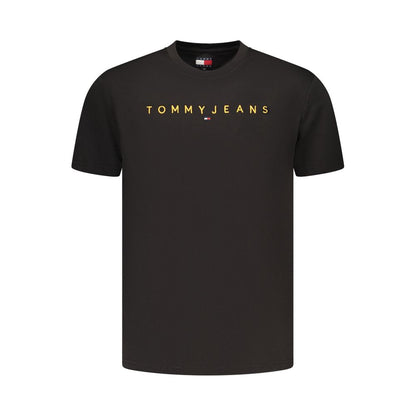 Activewear T-Shirt by Tommy Hilfiger for men in cotton black & orange features an ergonomic design with , highlighting a ergonomic length and ergonomic crew neckline for a high-performance look.