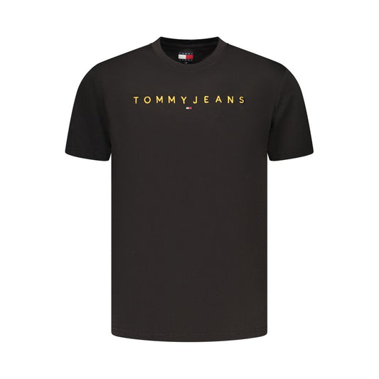 Activewear T-Shirt by Tommy Hilfiger for men in cotton black & orange features an ergonomic design with , highlighting a ergonomic length and ergonomic crew neckline for a high-performance look.