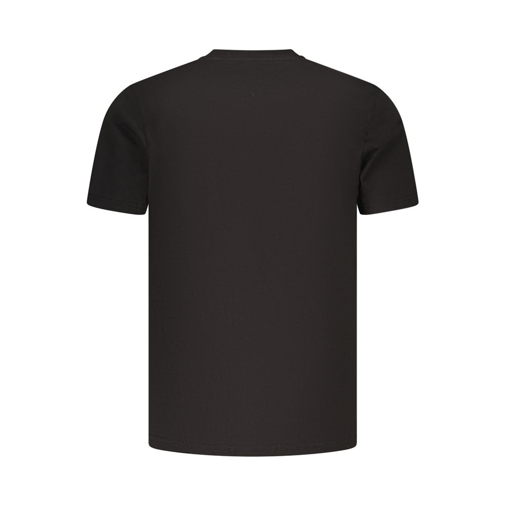 Activewear T-Shirt by Tommy Hilfiger for men in cotton black & orange features a dynamic silhouette with and crew neckline enhanced by functional .