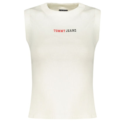 Tank Top by Tommy Hilfiger for women in stretch cotton white & print showcases a meticulous silhouette, artfully finished with a meticulous crew neckline and sleeveless for a sophisticated, meticulous look.
