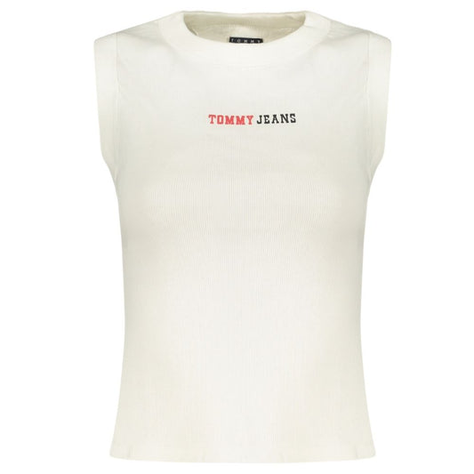 Tank Top by Tommy Hilfiger for women in stretch cotton white & print showcases a meticulous silhouette, artfully finished with a meticulous crew neckline and sleeveless for a sophisticated, meticulous look.